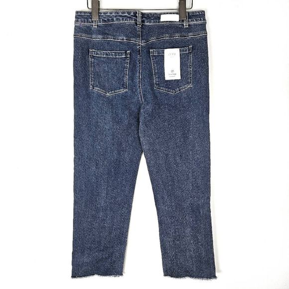 NWT ECRU The La Cienega Straight Leg Crop Medium Wash Stretchy Denim Jeans Sz:29 - Picture 5 of 9